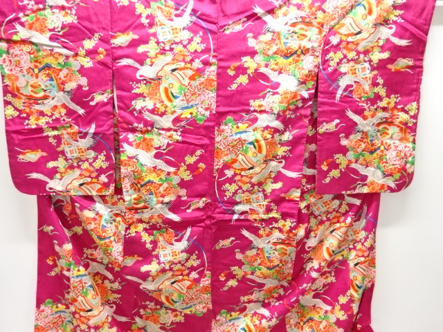 Japanese Kimono / Chirimen Kinsha Combined weave